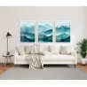 "Trio paisagem montanhas aquarela" Conjunto de quadros decorativos