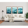 "Trio paisagem montanhas aquarela" Conjunto de quadros decorativos