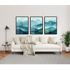"Trio paisagem montanhas aquarela" Conjunto de quadros decorativos