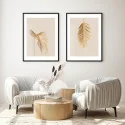 "Dupla palmeiras douradas" Conjunto de quadros decorativos