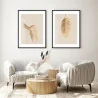 "Dupla palmeiras douradas" Conjunto de quadros decorativos