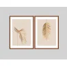"Dupla palmeiras douradas" Conjunto de quadros decorativos