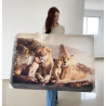 "Família leão" Quadro canvas 1,20x80