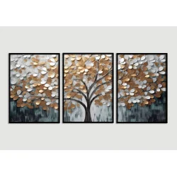 "Árvore da vida dourada" Conjunto de quadros decorativos