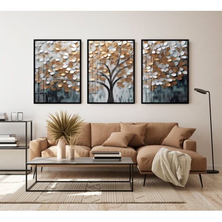 "Árvore da vida dourada" Conjunto de quadros decorativos