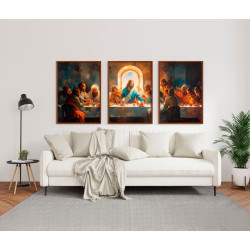 "Santa Ceia pintura" Conjunto de quadros decorativos