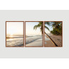 "Trio Mar praia tropical" Conjunto de quadros decorativos