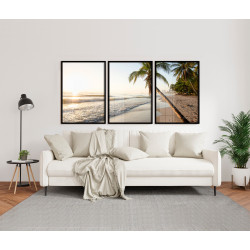 "Trio Mar praia tropical" Conjunto de quadros...