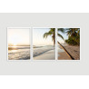"Trio Mar praia tropical" Conjunto de quadros decorativos