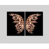 "Quadros Borboleta rose gold" Conjunto de quadros decorativos