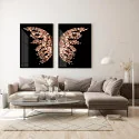 "Quadros Borboleta rose gold" Conjunto de quadros decorativos