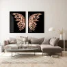 "Quadros Borboleta rose gold" Conjunto de quadros decorativos