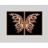 "Quadros Borboleta rose gold" Conjunto de quadros decorativos