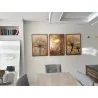 "Trio dente de leão dourado" Conjunto de quadros decorativos