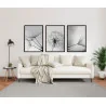 "Trio dente de leão preto e branco" Conjunto de quadros decorativos