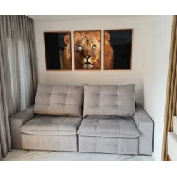 "Trio leão" Conjunto de quadros decorativos