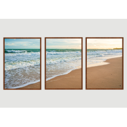 "Trio Mar praia" Conjunto de quadros decorativos
