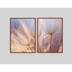 "Dente de leão dupla II" Conjunto de quadros decorativos