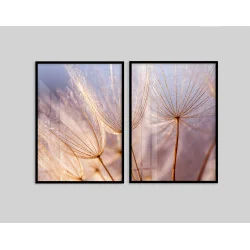 "Dente de leão dupla II" Conjunto de quadros decorativos