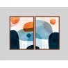 "Quadros Abstrato azul" Conjunto de quadros decorativos