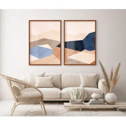 "Quadros Abstrato bege e...