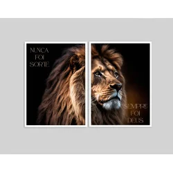 "Dupla Nunca foi sorte, sempre foi Deus" Conjunto de quadros decorativos