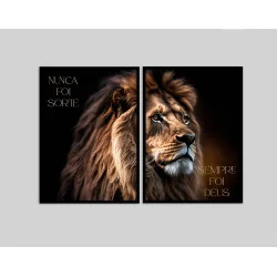 "Dupla Nunca foi sorte, sempre foi Deus" Conjunto de quadros decorativos