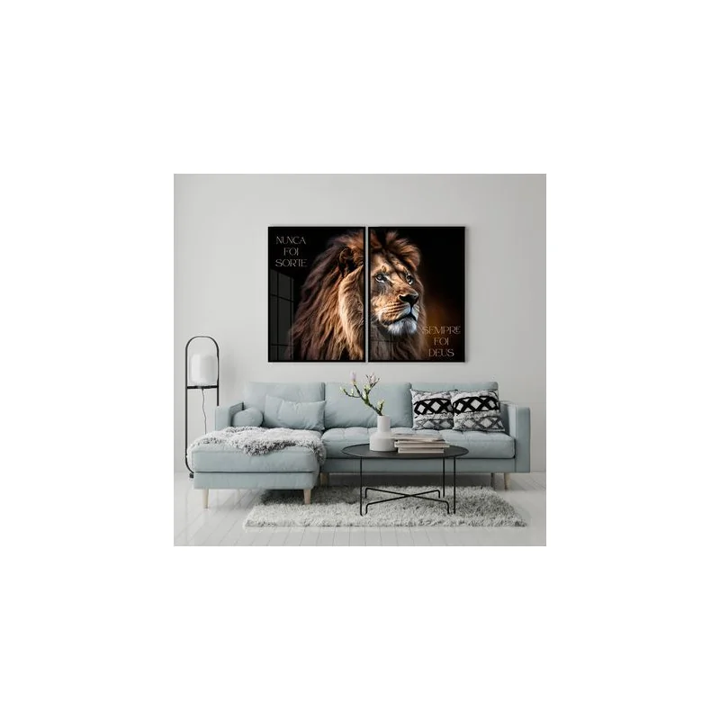 "Dupla Nunca foi sorte, sempre foi Deus" Conjunto de quadros decorativos