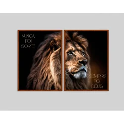 "Dupla Nunca foi sorte, sempre foi Deus" Conjunto de quadros decorativos