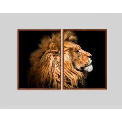 "Dupla Leão" Conjunto de quadros decorativos