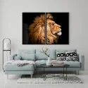 "Dupla Leão" Conjunto de quadros decorativos