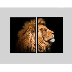 "Dupla Leão" Conjunto de quadros decorativos