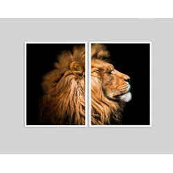 "Dupla Leão" Conjunto de quadros decorativos