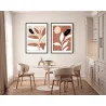"Dupla folhas tropical minimalista" Conjunto de quadros decorativos