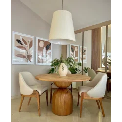 "Dupla folhas tropical minimalista" Conjunto de quadros decorativos