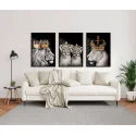 "Família leão 2 filhotes" Conjunto de quadros decorativos