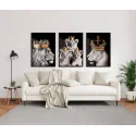 "Família leão 3 filhotes" Conjunto de quadros decorativos