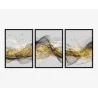 "Trio abstrato dourado" Conjunto de quadros decorativos