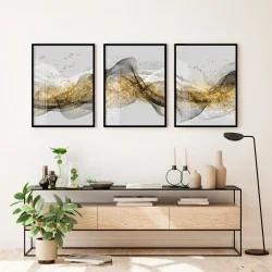 "Trio abstrato dourado"...