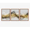 "Trio abstrato dourado" Conjunto de quadros decorativos