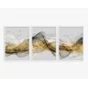 "Trio abstrato dourado" Conjunto de quadros decorativos