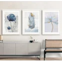 "Trio flores azuis" Conjunto de quadros decorativos