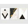 "Trio marmorizado fio de ouro" Conjunto de quadros decorativos