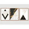 "Trio marmorizado fio de ouro" Conjunto de quadros decorativos