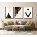 "Trio marmorizado fio de ouro" Conjunto de quadros decorativos