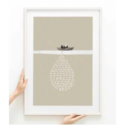 "Milagres de Jesus - Pesca milagrosa" Quadro de decoração