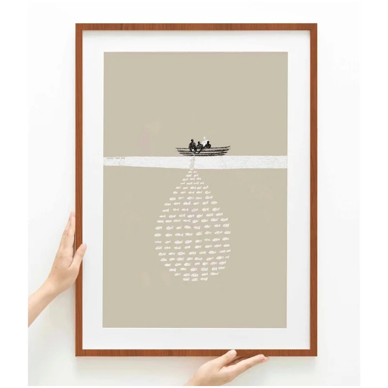 "Milagres de Jesus - Pesca milagrosa" Quadro de decoração
