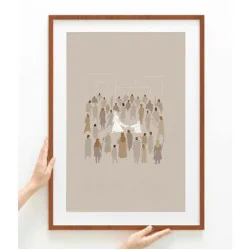 "Milagres de Jesus - Mulher que toca as vestes de Jesus" Quadro de decoração