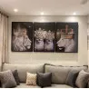 "Família leão 2 filhotes" Conjunto de quadros decorativos