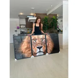 "Trio leão Natural" Conjunto de quadros decorativos
